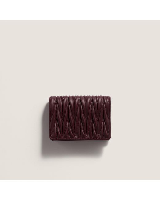 Miu Miu Purple Small Matelassé Nappa Leather Wallet
