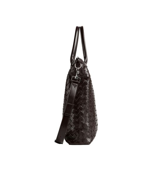Bottega Veneta Black Intrecciato Zipped North-South Tote Bag for men