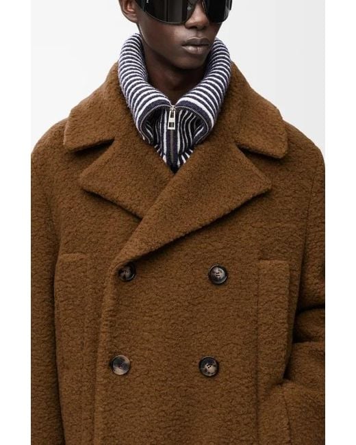 Loewe Brown Peacoat for men