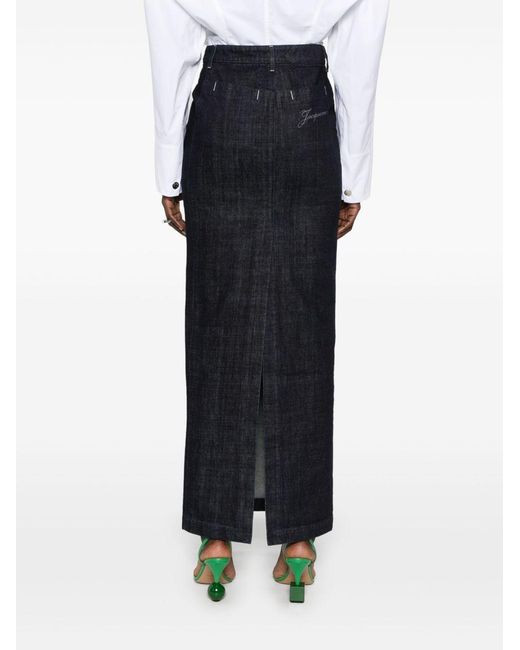 Jacquemus Black Le Jupe De-Nimes Rear Slit Maxi Skirt