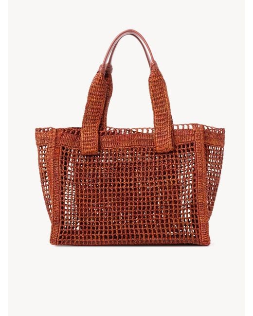 Chloé Red Chloé Summer Banana East-West Tote Bag