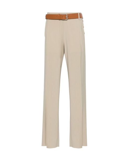 Moschino Natural Belted Straight-Leg Trousers for men