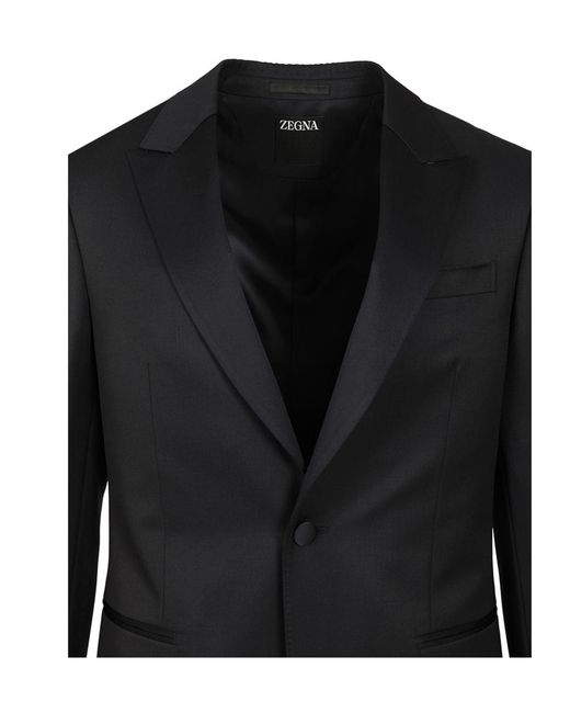 Zegna Black Two Piece Tuxedo Suit