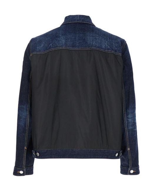 DSquared² Blue Two-Toned Button-Up Denim Jacket for men