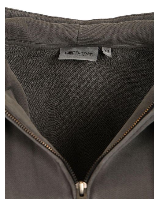 Carhartt Gray Logo-Patch Hoodie