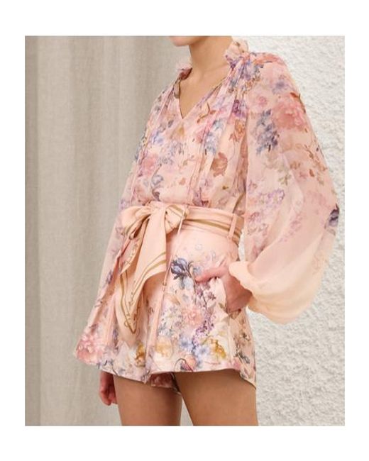 Zimmermann Pink Valiant Billow Blouse