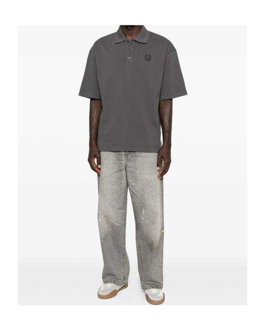 Maison Kitsuné Gray Fox Head Oversize Polo for men