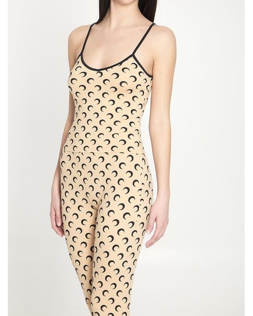 MARINE SERRE Natural Moon Printed Jersey Top