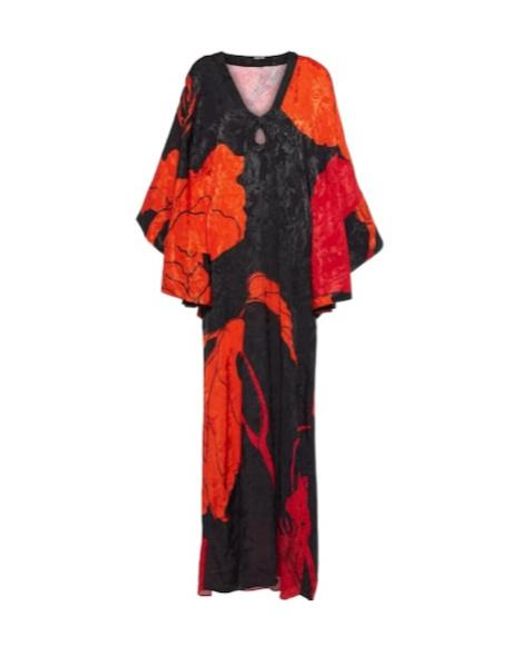 Johanna Ortiz Red Floral Jacquard Maxi Dress