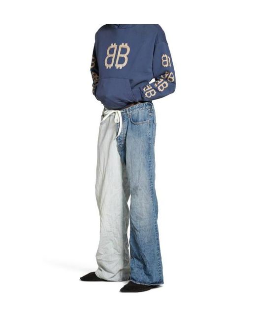 Balenciaga Blue Bb Crypto Logo Printed Hoodie