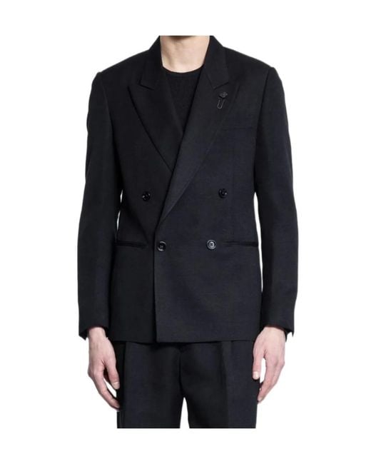 Lardini Blue Double-Breasted Blazer for men