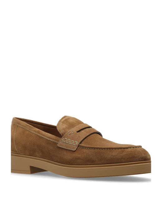 Gianvito Rossi Brown Harris Round-Toe Loafers for men