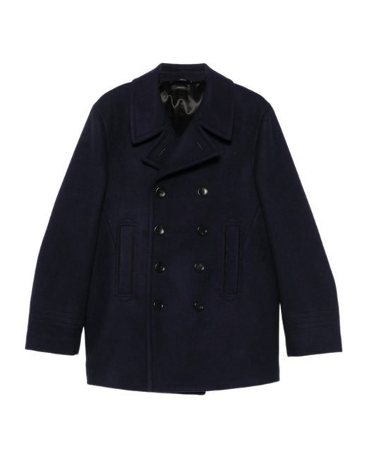 Tom Ford Blue Double Breasted Coat for men