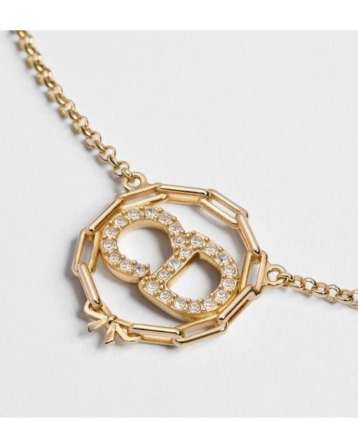 Dior Metallic Cd Circle Chain Necklace