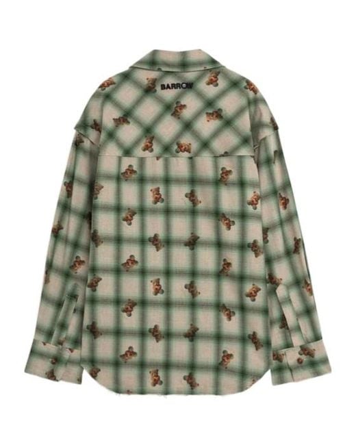 Barrow Green Check Pattern Flannel Shirt for men