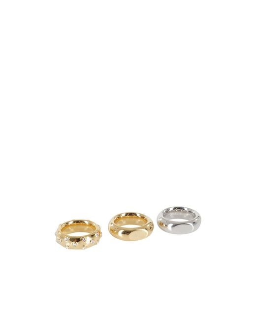 Rabanne White Rabanne Xl Link Set Of 3 Rings