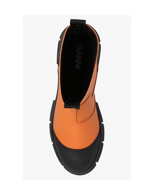 Ganni Brown 55Mm Chunky Slip-On Boots