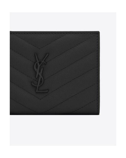 Saint Laurent Black Monogram Fragments Zipped Cardholder