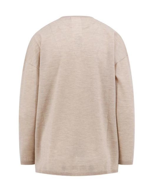 Max Mara Natural Long-Sleeved Knitted Pullover