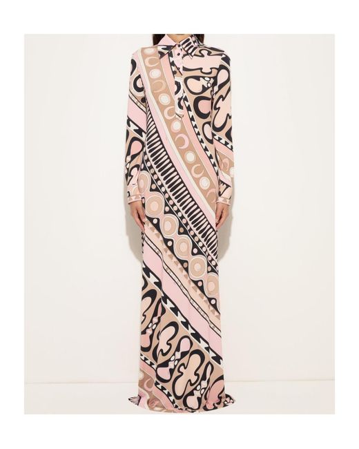 Emilio Pucci White Pucci Soleil Print Long Shirt Dress