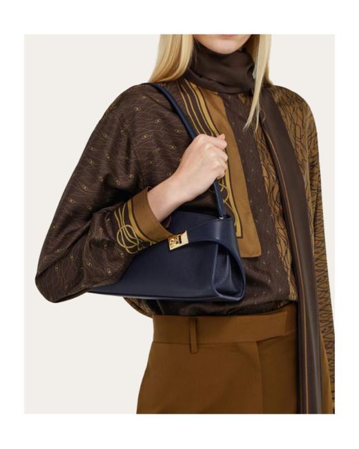 Ferragamo Blue Hug East-West Shoulder Bag