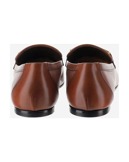 Tod's Brown Kate Logo Plaque Loafers