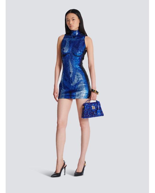 Balmain Blue B-Buzz Dynasty Shoulder Bag