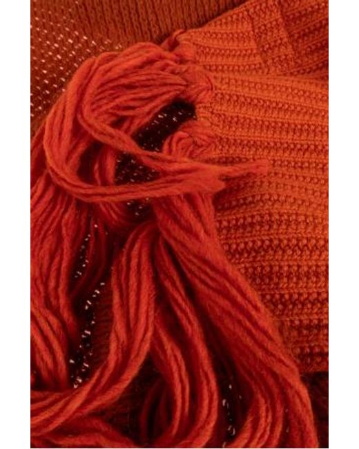 Moschino Red Tasseled Scarf for men