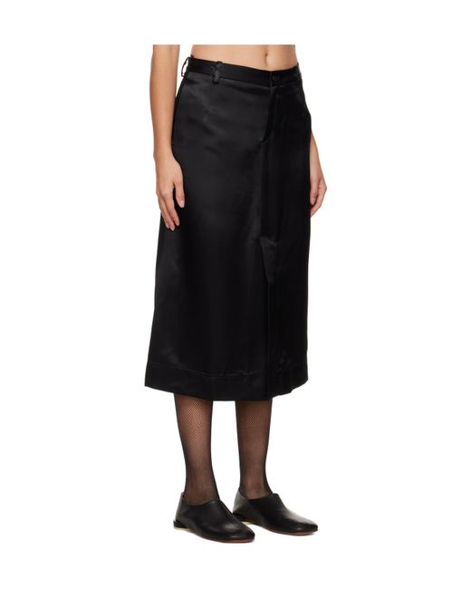 Niccolò Pasqualetti Black Matita Satin Skirt