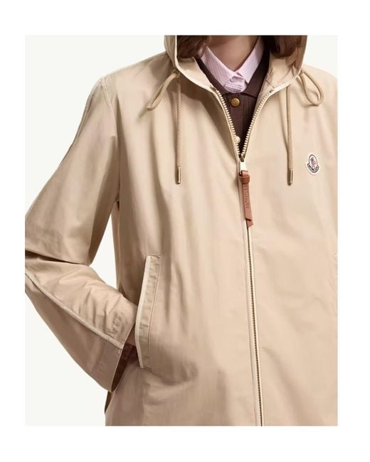 Moncler Natural Sarracenia Zip-Up Hooded Jacket