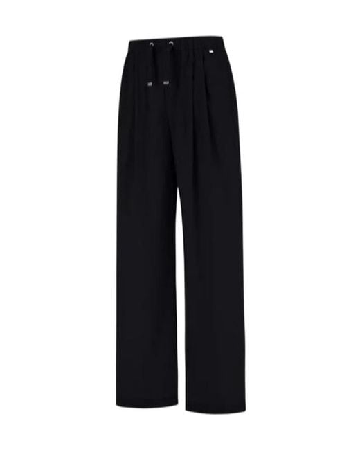 Herno Black Drawstring Pleated Palazzo Pants