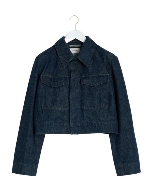 Lemaire Blue Long Sleeved Cropped Jacket