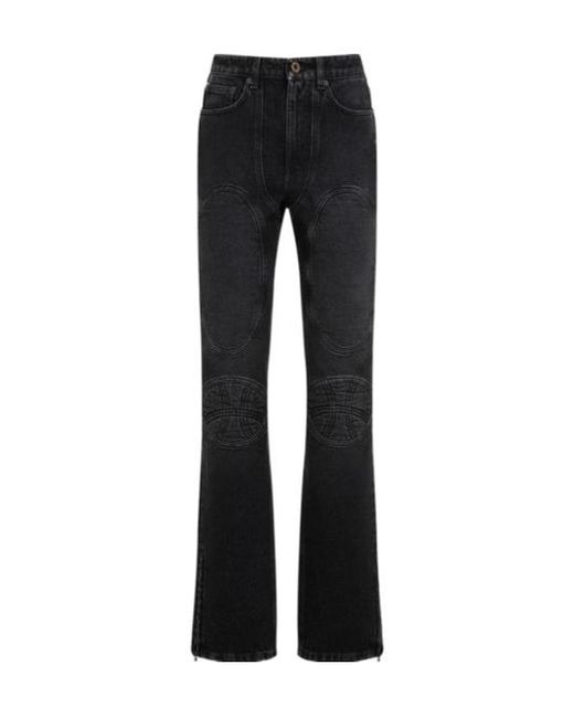 Jean Paul Gaultier Black High Waist Lace-Up Jeans