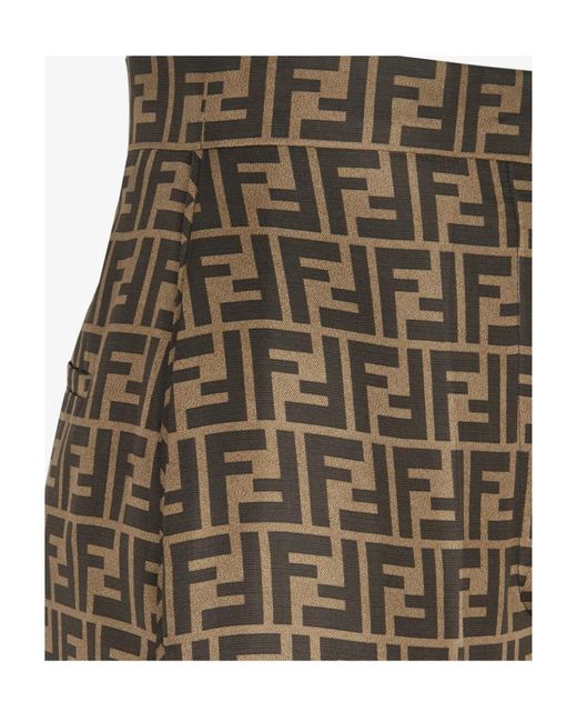 Fendi Natural Allover Ff Printed Straight-Leg Pants