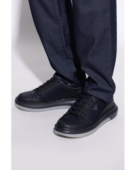 Emporio Armani Black Sneakers With Logo for men