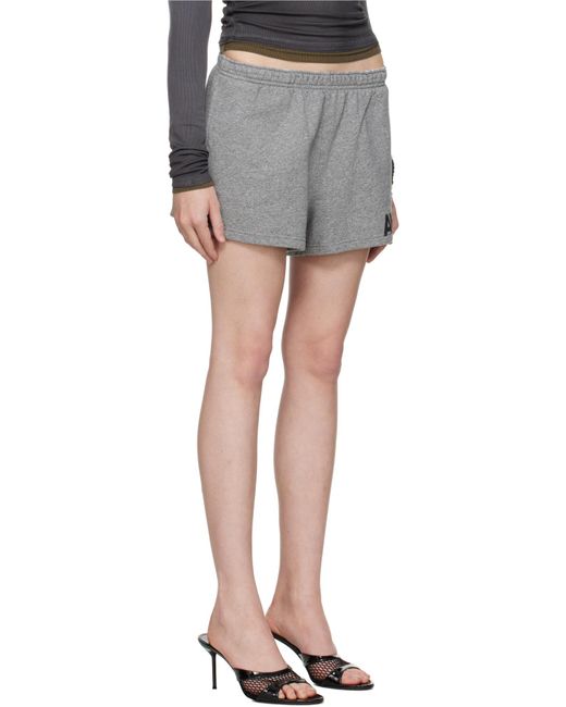 T By Alexander Wang Gray Logo-Print Shorts