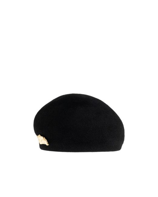 Chloé Black Chloé Metal Detail Beret Hat