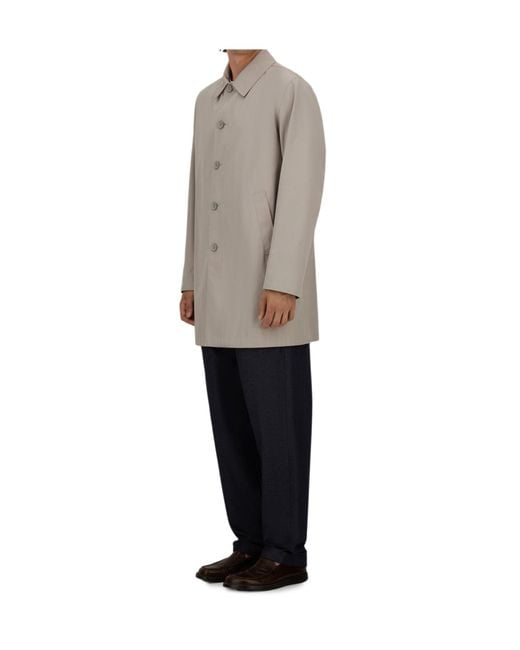 Herno White Single-Breasted Raincoat for men