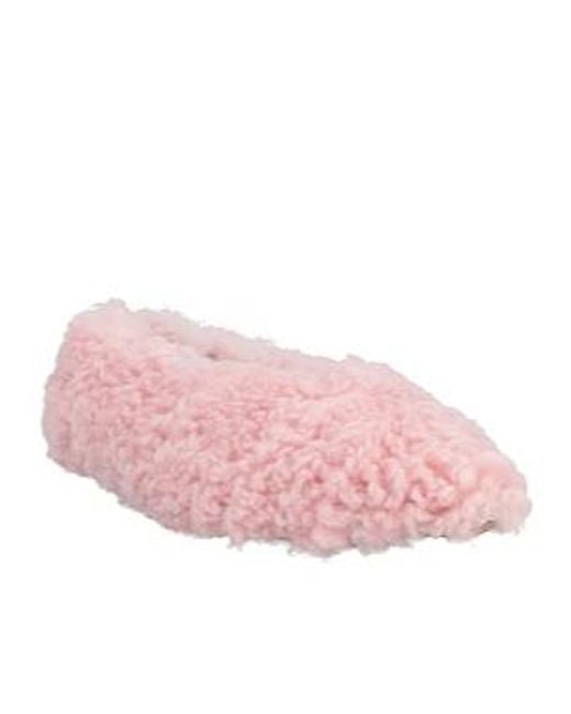 Marni Pink Shearling Lined Flat Shoes