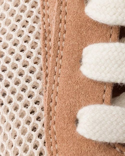 Prada Pink Mesh-Panelled Lace-Up Sneakers