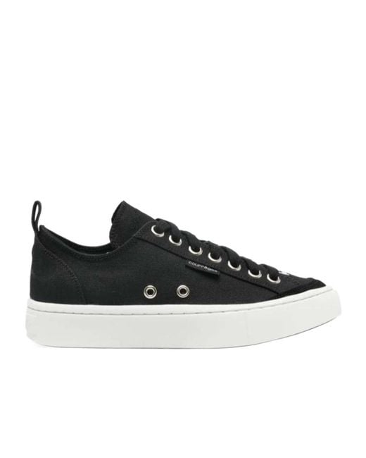 Courreges Black Canvas 01 Embroidered-Logo Sneakers