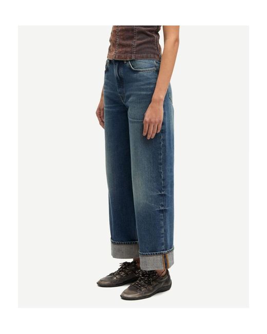 Samsøe & Samsøe Blue Faded Turn-Up Jeans