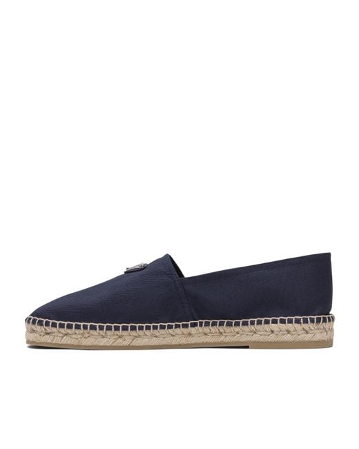 Prada Blue Triangle-Logo Espadrilles for men
