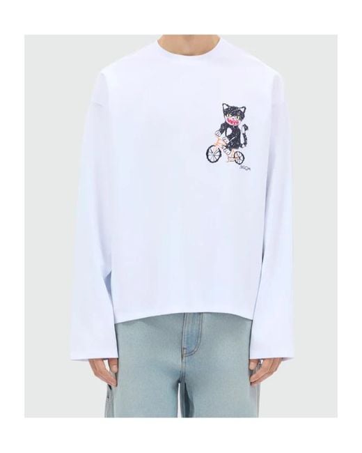 MSGM White Graphic-Print T-Shirt for men