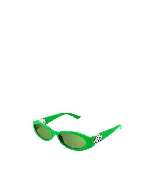 Gucci Green Eyewear Oval Frame Sunglasses
