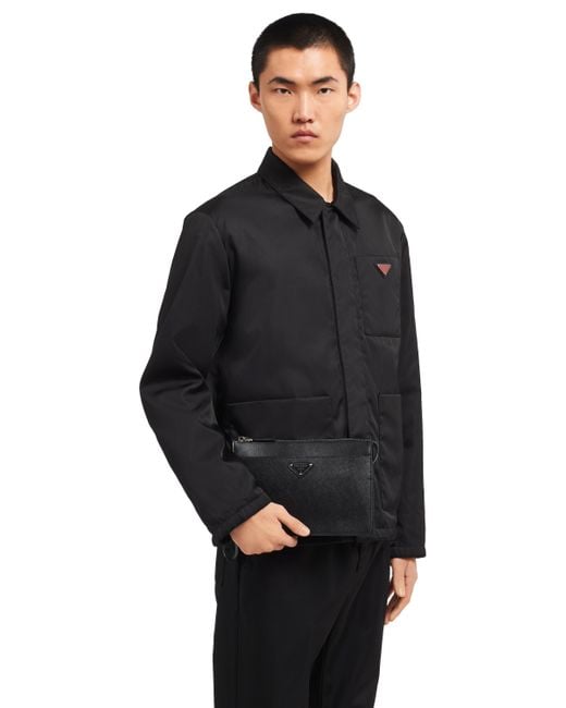 Prada Black Saffiano Clutch Bag for men