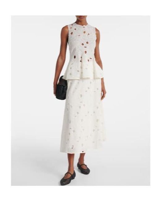 Ulla Johnson White Floral Butterfly Netted Blouse