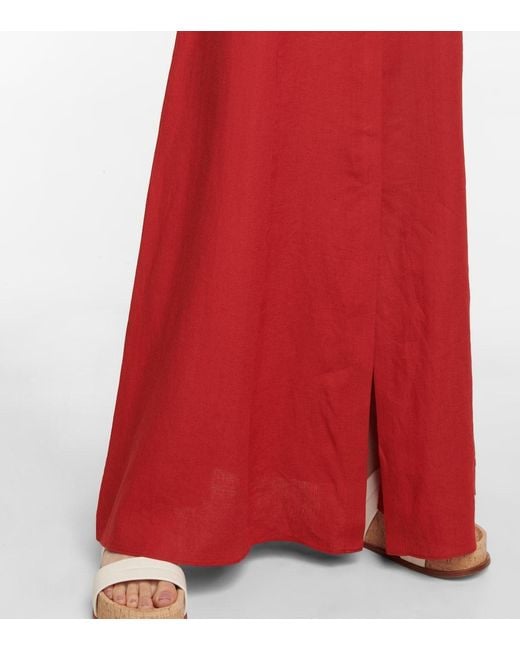 Gabriela Hearst Red Extra Long Dress
