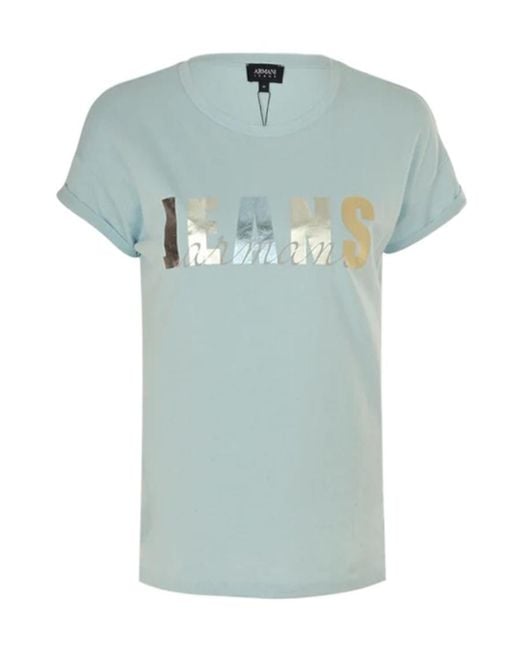 Armani Jeans Blue Slim T-Shirt With Round Neck And Short Sleeves