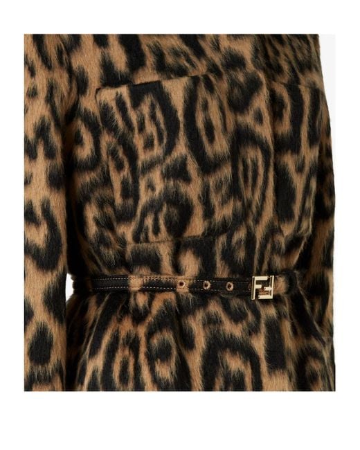 Fendi Brown Animalier Wool Blouson